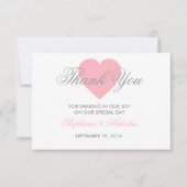 Liefde hart bruiloft bedankt je kaart (Voorkant)