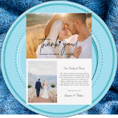 Liefde hart bruiloft foto chique script gepersonal bedankkaart