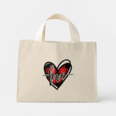 LIEFDE HART buffel geruit Mini Tote Bag (Achterkant)