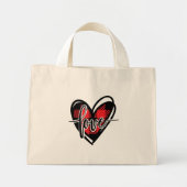 LIEFDE HART buffel geruit Mini Tote Bag (Voorkant)