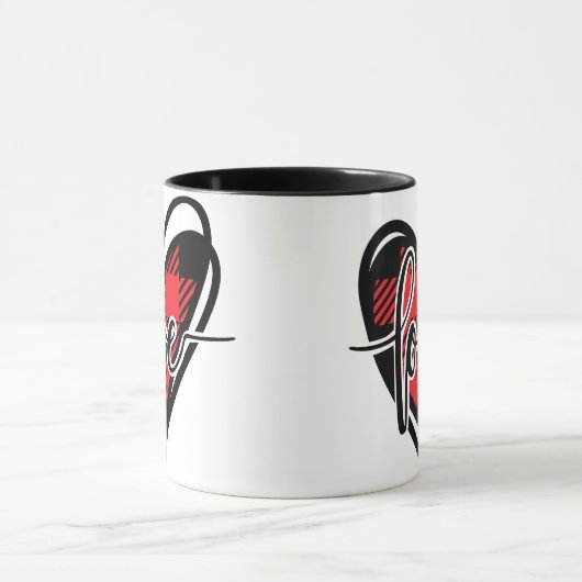 LIEFDE HART buffel geruit Mok (Midden)