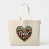 Liefde hart canvas tas (Achterkant)