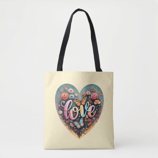 Liefde hart canvas tas (Voorkant)