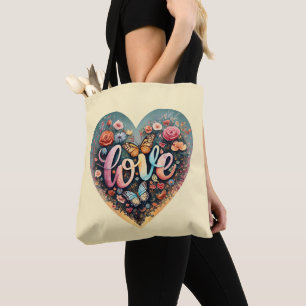 Liefde hart canvas tas