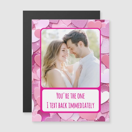 Liefde Hart Confetti Tekst Terug Magnetische Kaart (Voorkant / Achterkant)