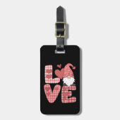 Liefde Hart Cute Gnome Valentijnsdag Bagagelabel (Voorkant verticaal)