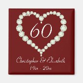 Liefde Hart Diamond Jubileum Memento Magneet (Voorkant)