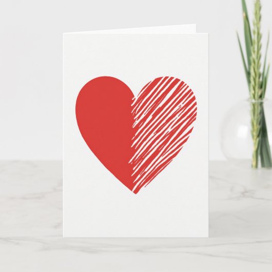 Liefde Hart Doodle Kaart (Voorkant)