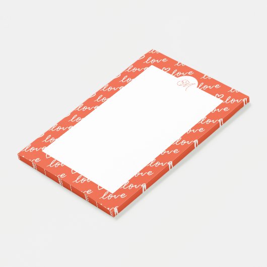 Liefde & Hart Doodles met monogram Post-it® Notes (Schuin)