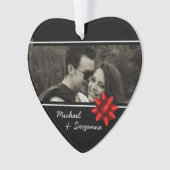Liefde Hart Elegante Aangepaste Foto Ornament (voorkant)