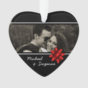 Liefde Hart Elegante Aangepaste Foto Ornament