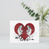 Liefde hart en kruis valentine kaart (Staand voorkant)