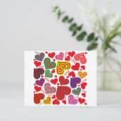liefde - hart en liefde briefkaart (Staand voorkant)