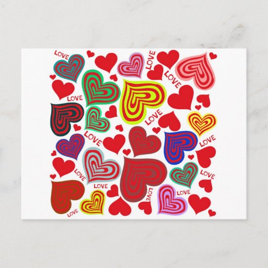 liefde - hart en liefde briefkaart (Voorkant)
