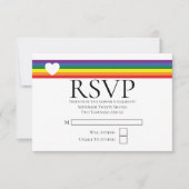 Liefde Hart en Regenboog Gay Bruiloft RSVP Kaart (Voorkant)