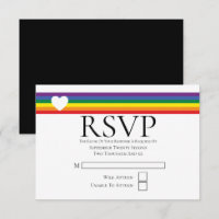 Liefde Hart en Regenboog Gay Bruiloft RSVP Kaart