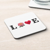 Liefde hart en Roos ventilator Bier Onderzetter (Linkerzijde)