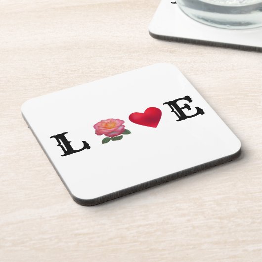 Liefde hart en Roos ventilator Bier Onderzetter (Linkerzijde)