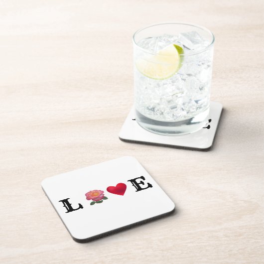 Liefde hart en Roos ventilator Bier Onderzetter (Rechterzijde)