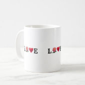 Liefde hart en Roos ventilator Koffiemok (Voorkant links)