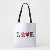 Liefde hart en Roos ventilator Tote Bag (Voorkant)