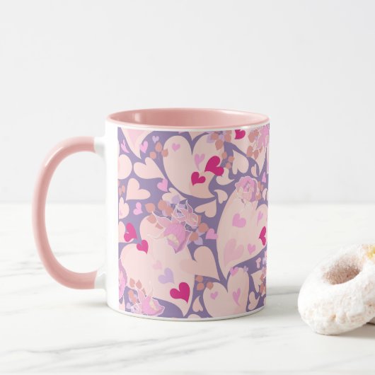 Liefde hart en Rozen Mok (Met donut)