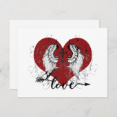 Liefde hart en valentijn feestdagenkaart (Voorkant / Achterkant)