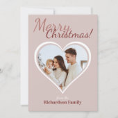Liefde Hart Familie Foto Kerstmis Feestdagenkaart (Voorkant)