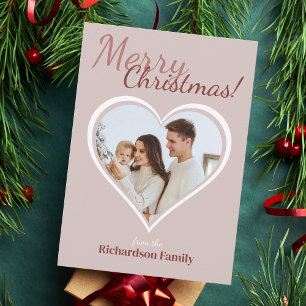 Liefde Hart Familie Foto Kerstmis Feestdagenkaart
