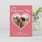 Liefde Hart Familie Foto Valentijnsdag Feestdagenkaart (Staand voorkant)