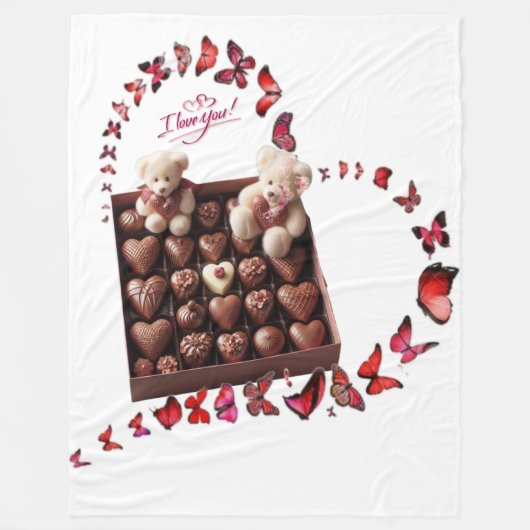 Liefde Hart Fleece Deken (Voorkant)