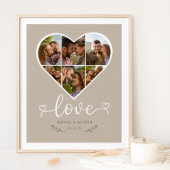 Liefde Hart Foto Collage Grid Paar Latte Poster