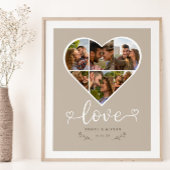 Liefde Hart Foto Collage Grid Paar Latte Poster