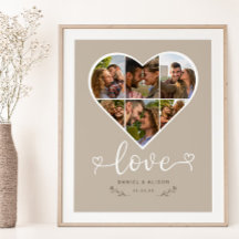 Liefde Hart Foto Collage Grid Paar Latte