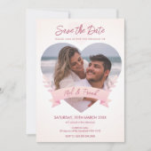 Liefde Hart Foto Save the Date Uitnodiging (Voorkant)