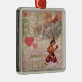 Liefde Hart Geliefde Valentijn Cherubijn Metalen Ornament (Rechts)