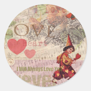 Liefde Hart Geliefde Valentijn Cherubijn Ronde Sticker