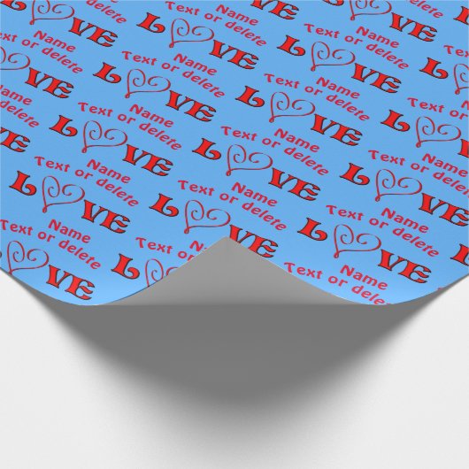 Liefde hart gepersonaliseerd cadeaupapier (Hoek)
