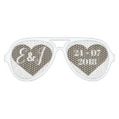 Liefde Hart Gepersonaliseerde Bruiloft Custom Zonn Aviator Zonnebril (Voorkant)