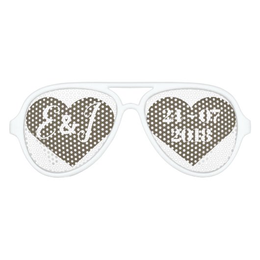 Liefde Hart Gepersonaliseerde Bruiloft Custom Zonn Aviator Zonnebril (Voorkant)