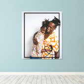 Liefde hart gepersonaliseerde foto op maat gemaakt canvas afdruk (Insitu (Houten vloer))
