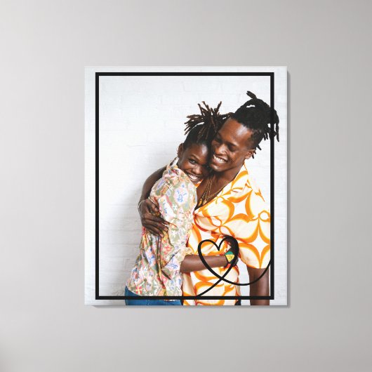 Liefde hart gepersonaliseerde foto op maat gemaakt canvas afdruk (Voorkant)
