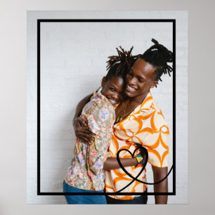 Liefde hart gepersonaliseerde foto op maat gemaakt poster
