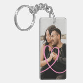Liefde hart gepersonaliseerde foto op maat gemaakt sleutelhanger (Voorkant Links)