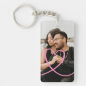 Liefde hart gepersonaliseerde foto op maat gemaakt sleutelhanger (Voorkant)