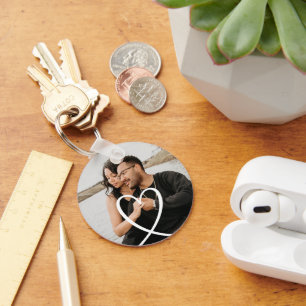Liefde hart gepersonaliseerde foto op maat gemaakt sleutelhanger