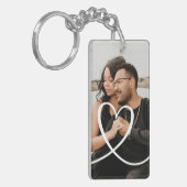 Liefde hart gepersonaliseerde foto op maat gemaakt sleutelhanger (Voorkant Links)