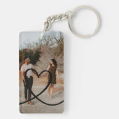 Liefde hart gepersonaliseerde foto op maat gemaakt sleutelhanger (achterkant)