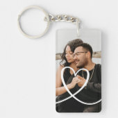 Liefde hart gepersonaliseerde foto op maat gemaakt sleutelhanger (Voorkant)