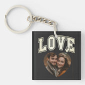 Liefde Hart Gepersonaliseerde Foto Valentijns Sleutelhanger (voorkant)